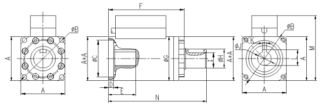 動態扭矩傳感器CAZF-TD外形尺寸圖 動態扭矩傳感器CAZF-TD外形尺寸圖