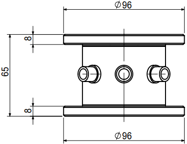 CAZF-3D96三維力傳感器外形尺寸圖2 CAZF-3D96三維力傳感器外形尺寸圖2